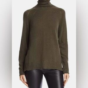 VELVET BY GRAHAM & SPENCER Women's Ribbed Side-Slit Turtleneck Sweater